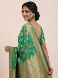 The Banarasi Bronze Zari Pure Chiffon Saree thumbnail