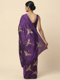 The Majestic Flying Eagle Handloom Silk Saree with Temple Pallu thumbnail