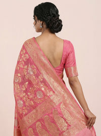 The Banarasi Bronze Zari Pure Chiffon Saree thumbnail