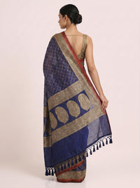 The Graceful Chanderi Silk Cotton Saree with Silver-Bronze Accent thumbnail