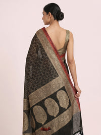 The Graceful Chanderi Silk Cotton Saree with Silver-Bronze Accent thumbnail