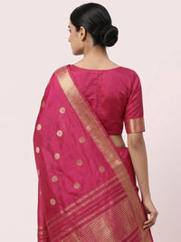 The Classic Polka Dot Pure Silk Saree with Zari Border thumbnail