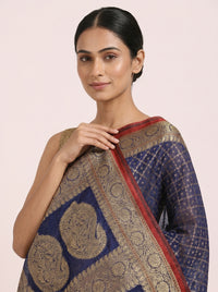 The Graceful Chanderi Silk Cotton Saree with Silver-Bronze Accent thumbnail