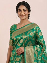 The Banarasi Bronze Zari Pure Chiffon Saree thumbnail