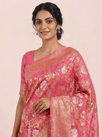 The Banarasi Bronze Zari Pure Chiffon Saree thumbnail