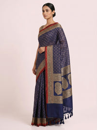 The Graceful Chanderi Silk Cotton Saree with Silver-Bronze Accent thumbnail