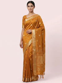 The Classic Polka Dot Pure Silk Saree with Zari Border thumbnail