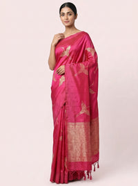 The Majestic Flying Eagle Handloom Silk Saree with Temple Pallu thumbnail
