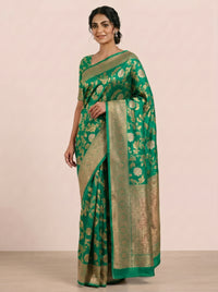 The Banarasi Bronze Zari Pure Chiffon Saree thumbnail
