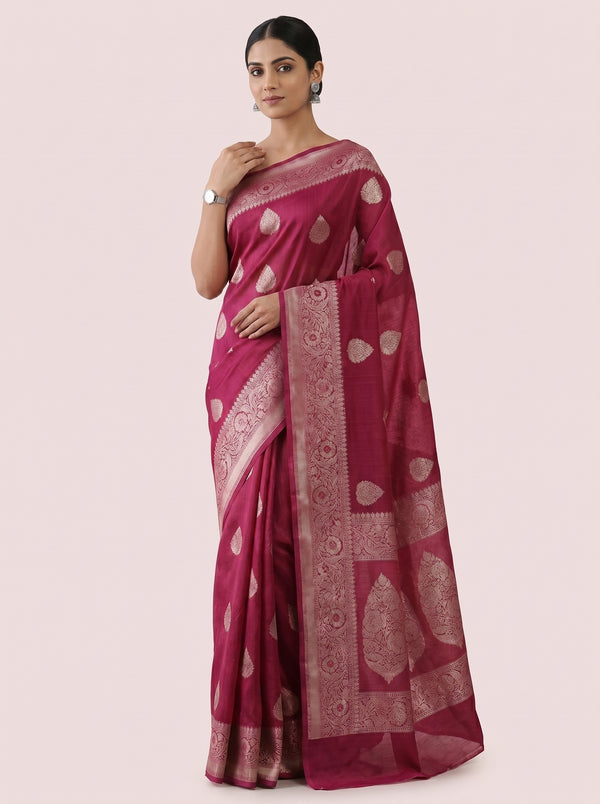 The Ethereal Chanderi Silk Pure Zari Saree - Pink
