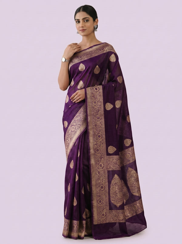 The Ethereal Chanderi Silk Pure Zari Saree - Purple