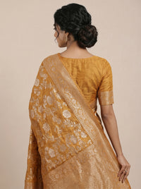 The Banarasi Bronze Zari Pure Chiffon Saree thumbnail